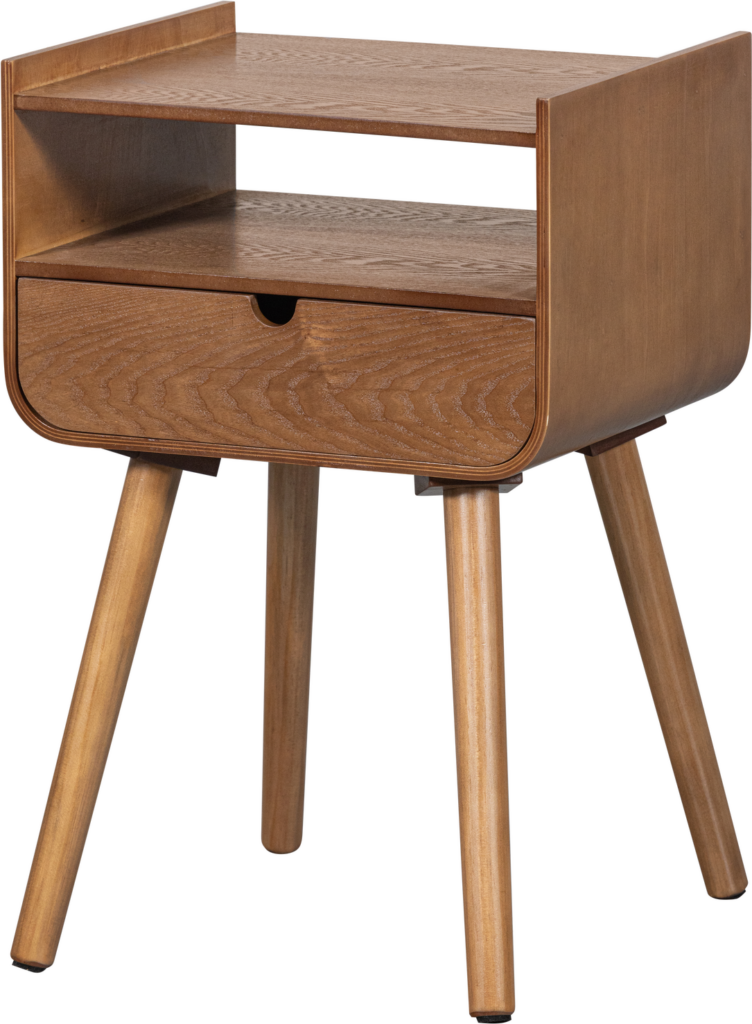 Natbord/sengebord WOOOD Collection vægmonteret svævende lakeret MDF natur H54ÃB36ÃD30 cm FSC Mix
